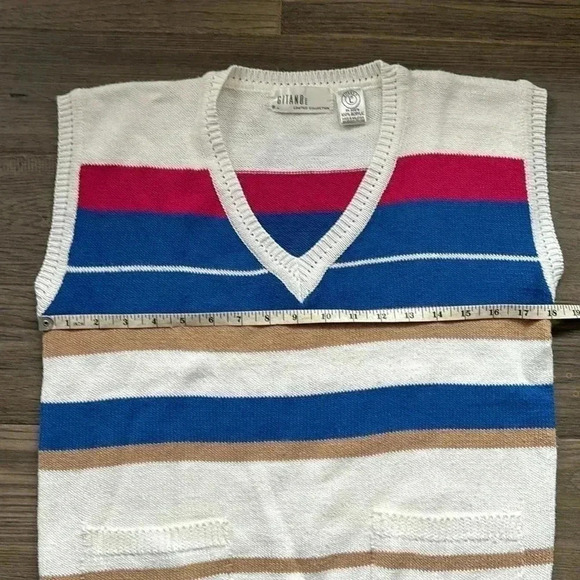 🔥Gitano🔥  | Vintage striped knit sweater vest with pockets - Picture 5 of 7